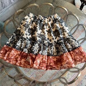 Sachin + Babi Black and Cream Floral Mini Skirt
